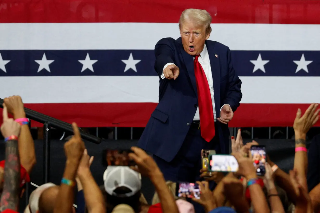 Republican presidential nominee and former U.S. President Trump campaigns in Charlotte