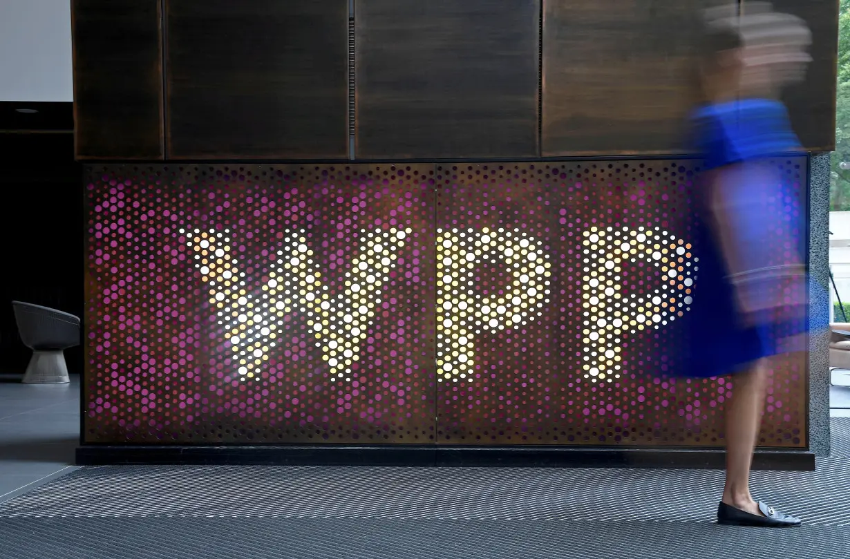 FILE PHOTO: Branding signage is seen for WPP, the world's biggest advertising and marketing company, at their offices in London