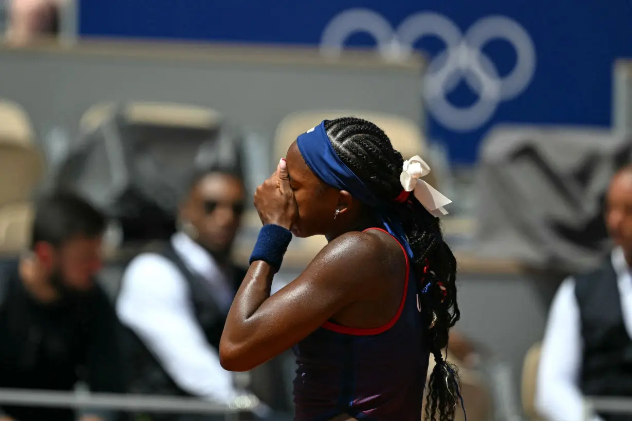 Tearful Coco Gauff exits Paris Olympics singles competition after controversial umpire call