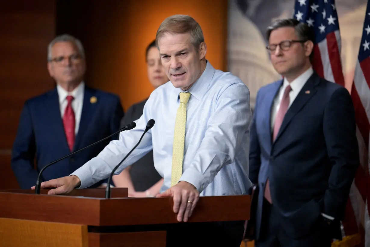 U.S. Representative Jordan (R-OH) speaks at a House Republicans press conference on Capitol Hill in Washington