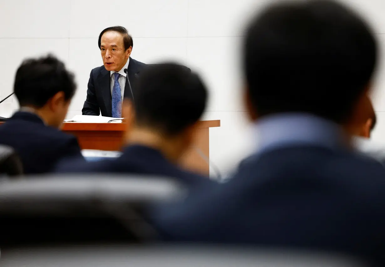 Bank of Japan Governor Kazuo Ueda attends a press conference after its policy meeting in Tokyo