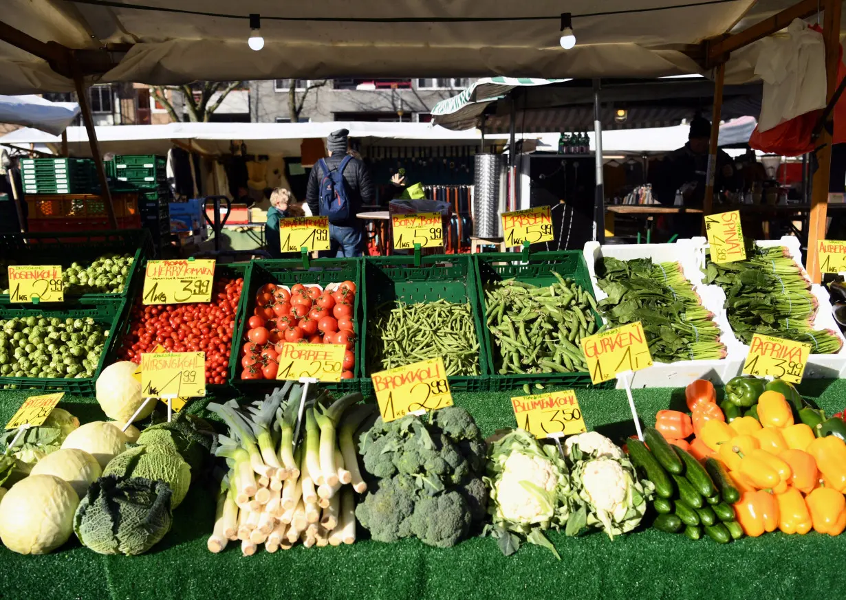 A general view of a weekly market in Berlin