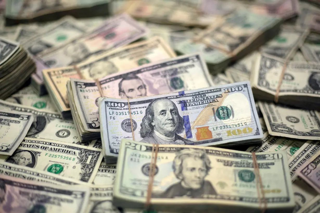 FILE PHOTO: U.S. Dollar banknotes are seen in this photo illustration