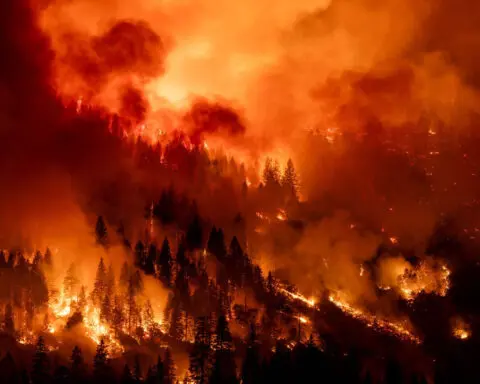 Timelapse footage shows 'fire tornado' in California