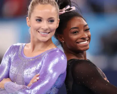 Simone Biles celebrates Olympic win with pointed comment following ex-teammate’s criticism