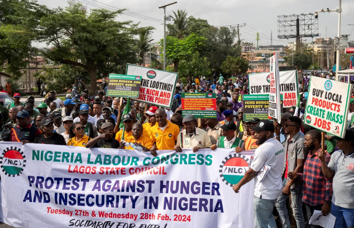 FILE PHOTO: Nigerians protest against the high cost of living in Lagos