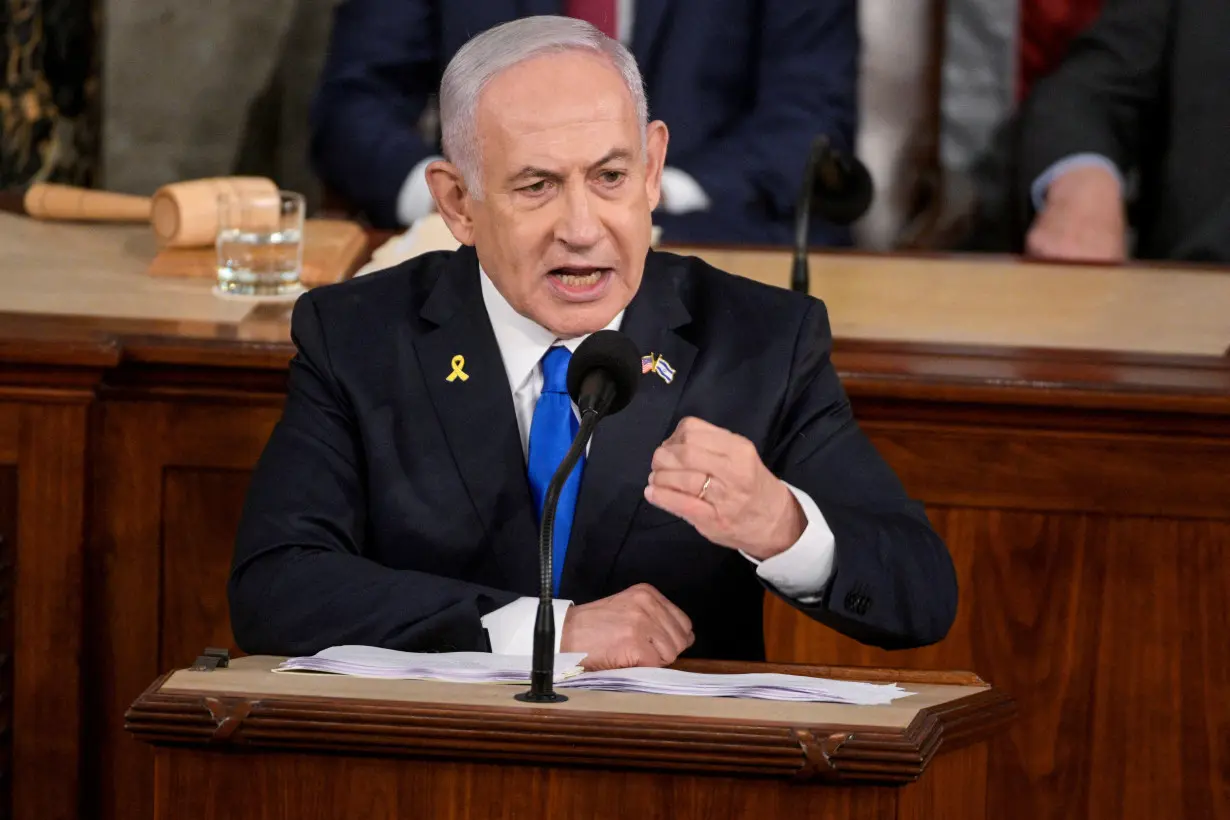 Israeli Prime Minister Benjamin Netanyahu addresses a joint meeting of Congress in Washington