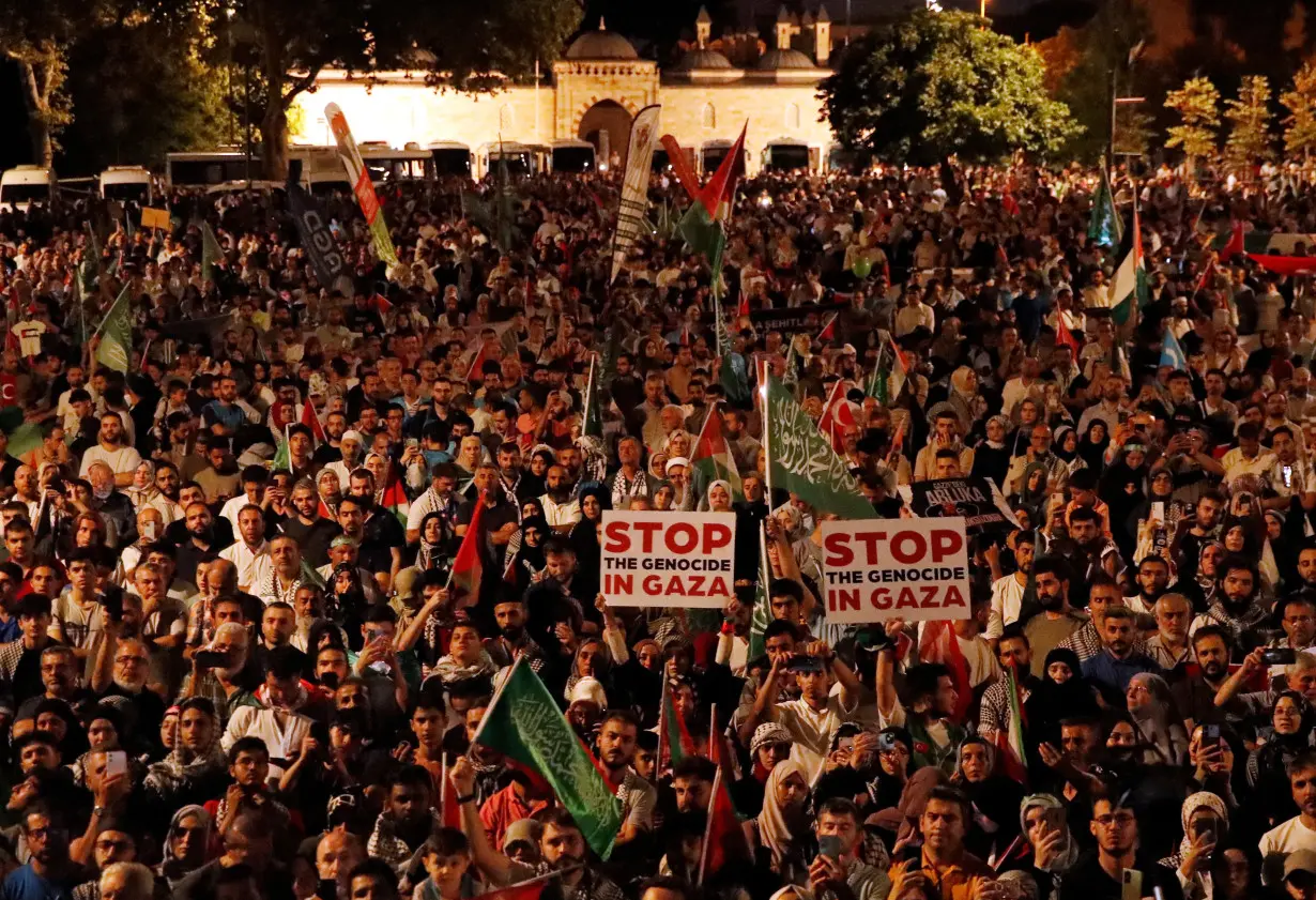 Protest following the assassination of Hamas leader Ismail Haniyeh in Iran, in Istanbul