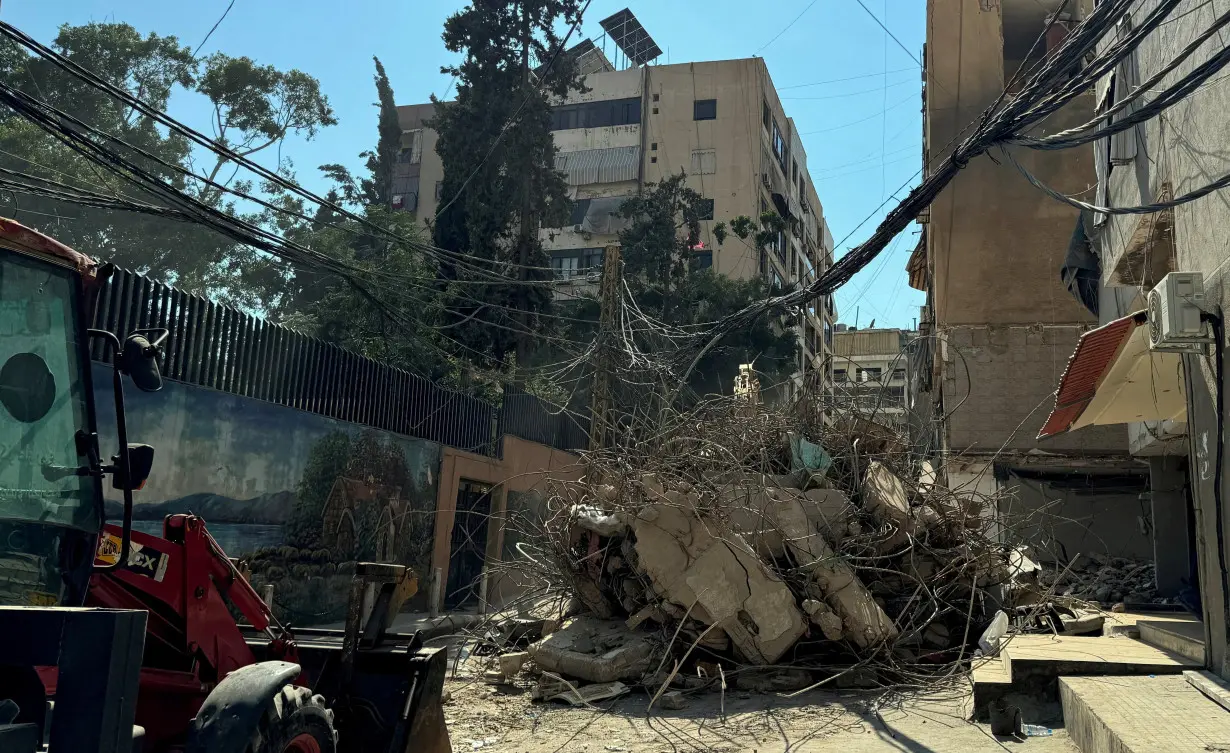 Aftermath of Israeli strike in Beirut's southern suburbs