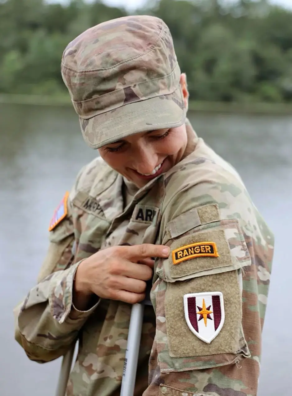 Capt. Molly Murphy at Ranger School graduation, July 19, 2024.