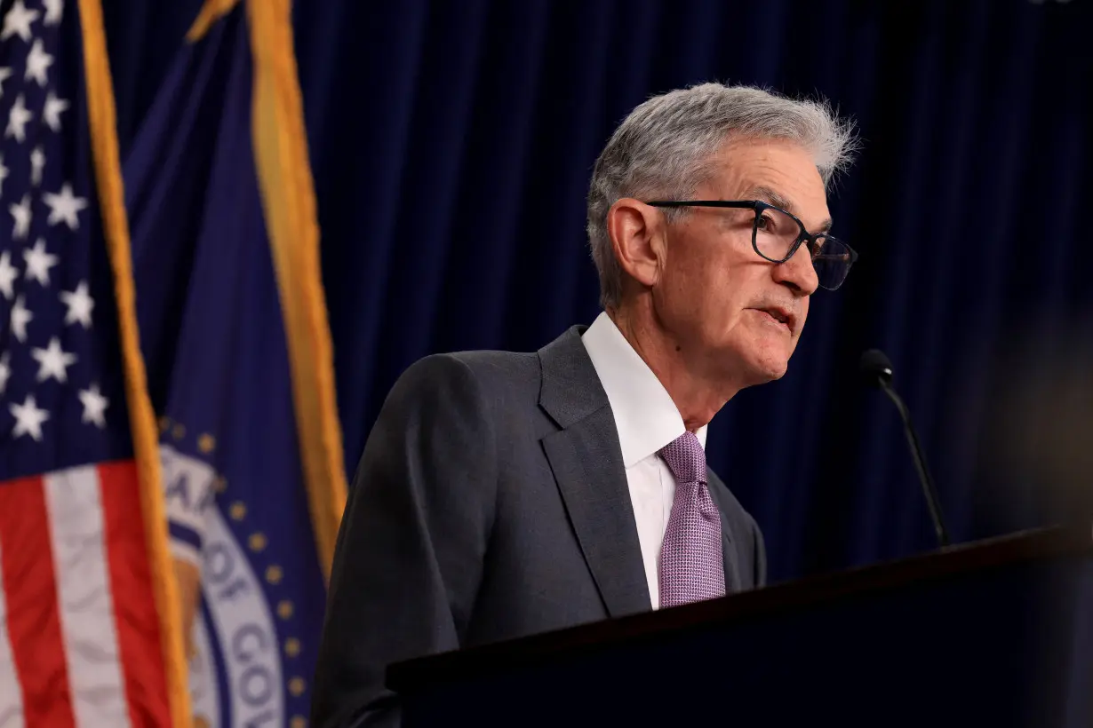 U.S. Federal Reserve Chair Jerome Powell holds a press conference