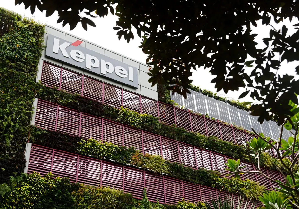 A view of Keppel signage outside their building in Singapore