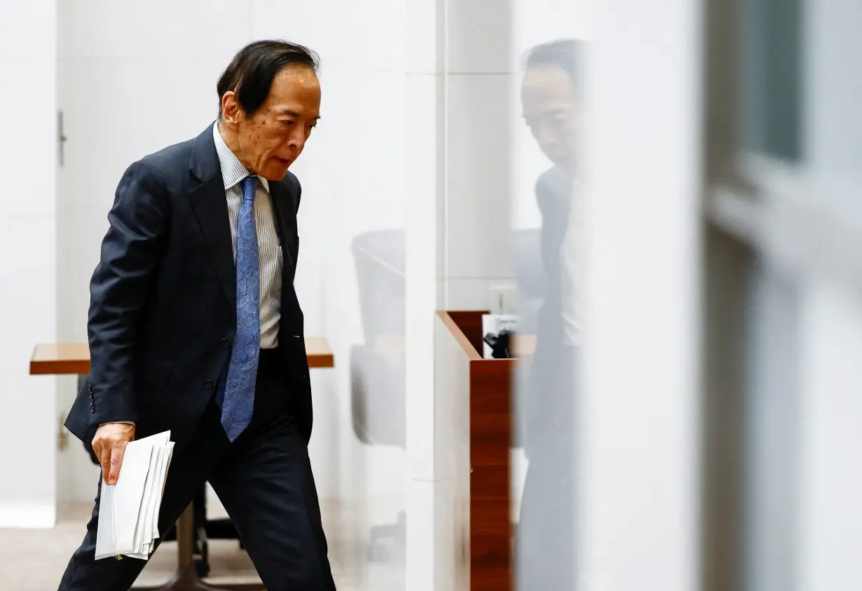 Bank of Japan Governor Kazuo Ueda attends a press conference after its policy meeting in Tokyo