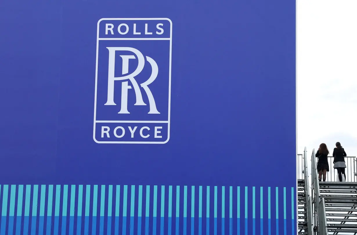 FILE PHOTO: Branding for Rolls Royce at Farnborough International Airshow, in Farnborough