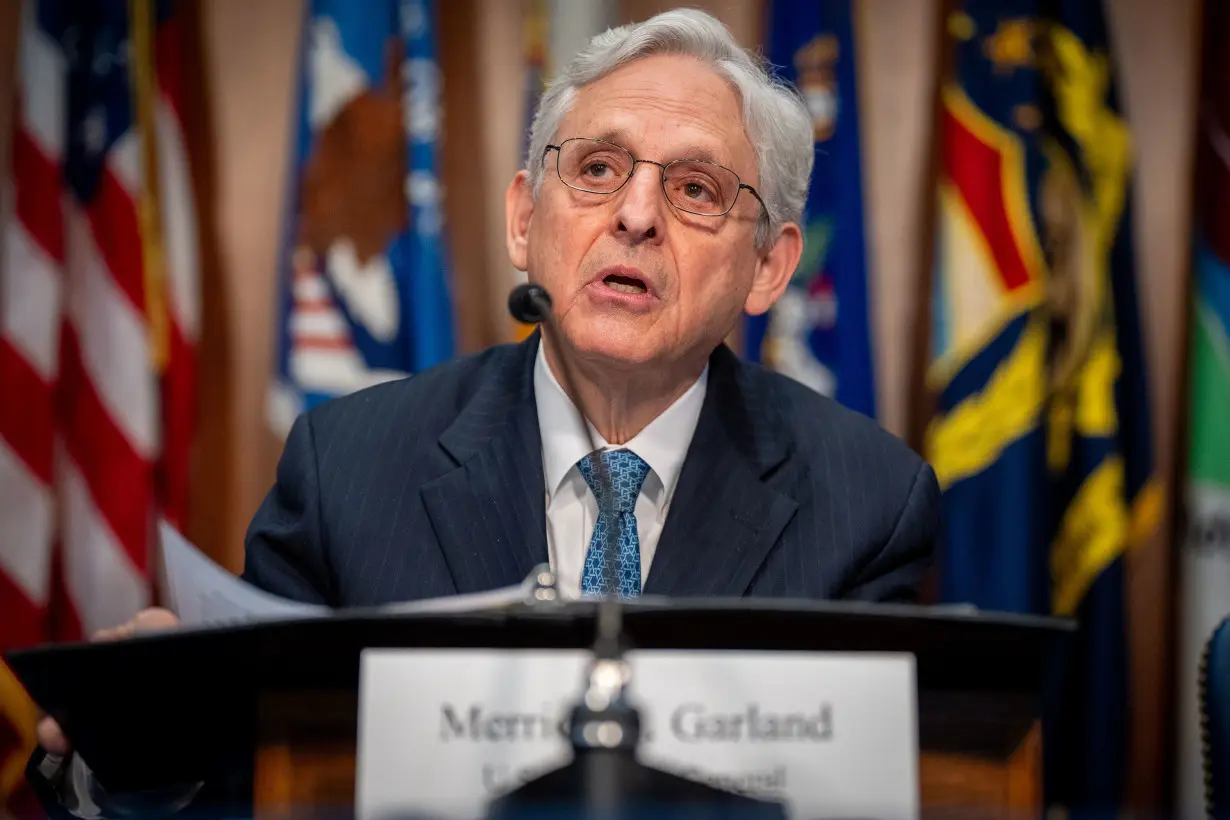 US Attorney General Merrick Garland speaks at an Election Threats Task Force meeting at the Justice Department on May 13 in Washington, DC.