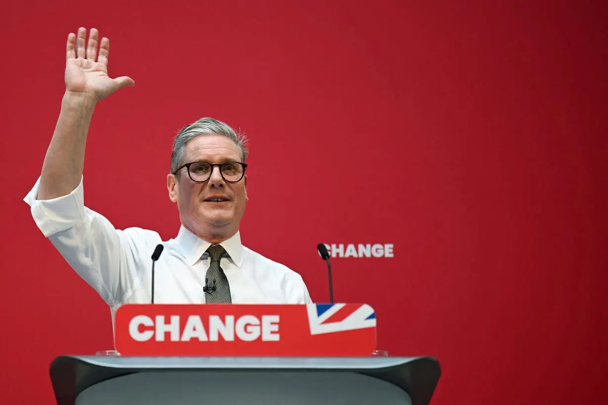 Labour Party leader Keir Starmer during the launching of Labour Party election manifesto, in Manchester, on June 13.