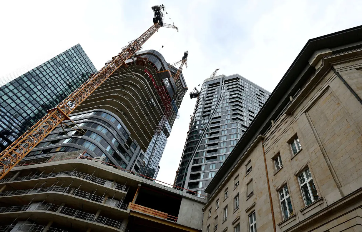 FILE PHOTO: Construction sites in downtown Frankfurt