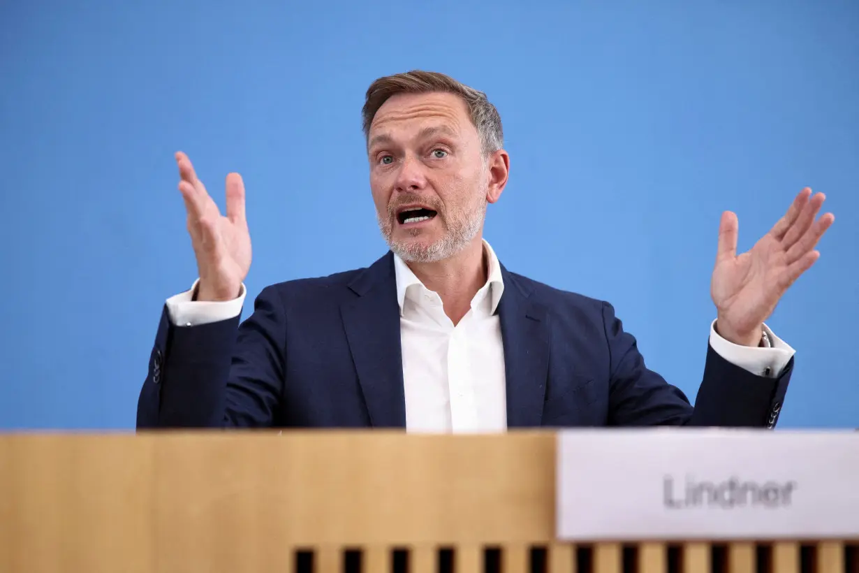 FILE PHOTO: German Finance Minister Christian Lindner holds a press conference on the 2025 draft budget in Berlin