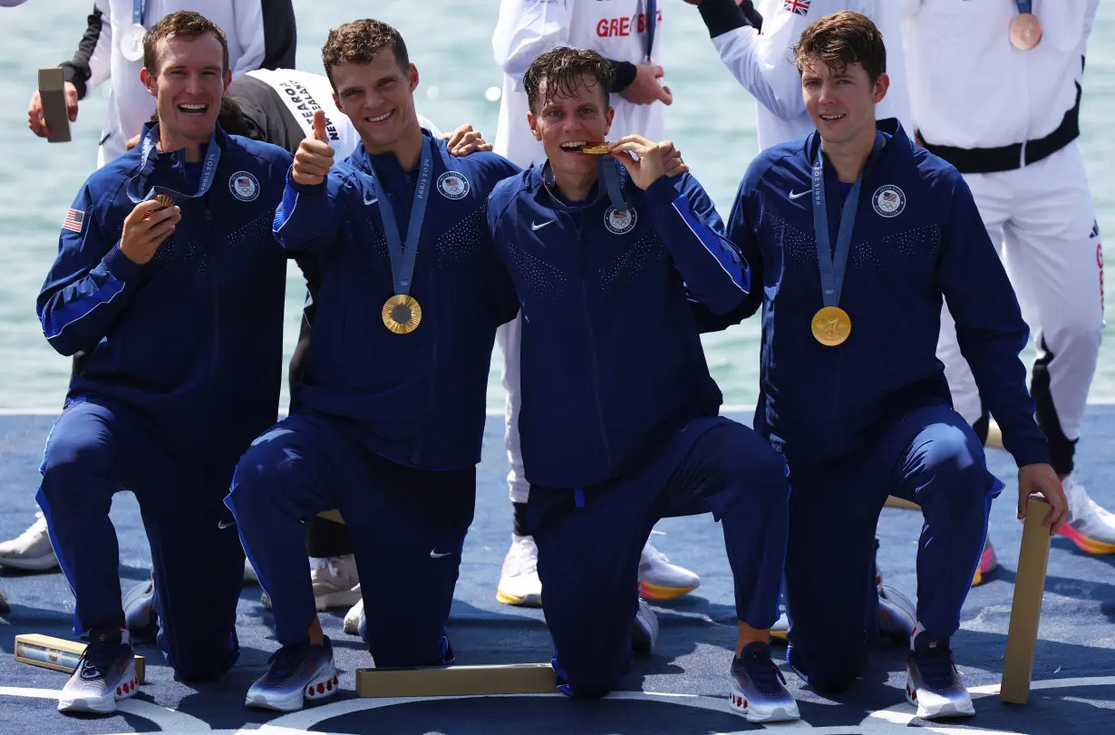 Rowing - Men's Four Victory Ceremony