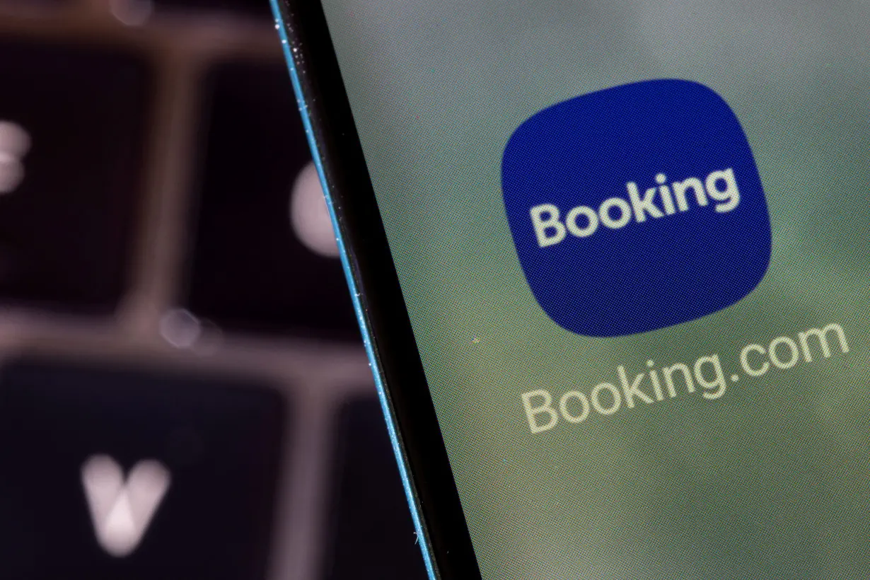 FILE PHOTO: Illustration shows Booking.com app