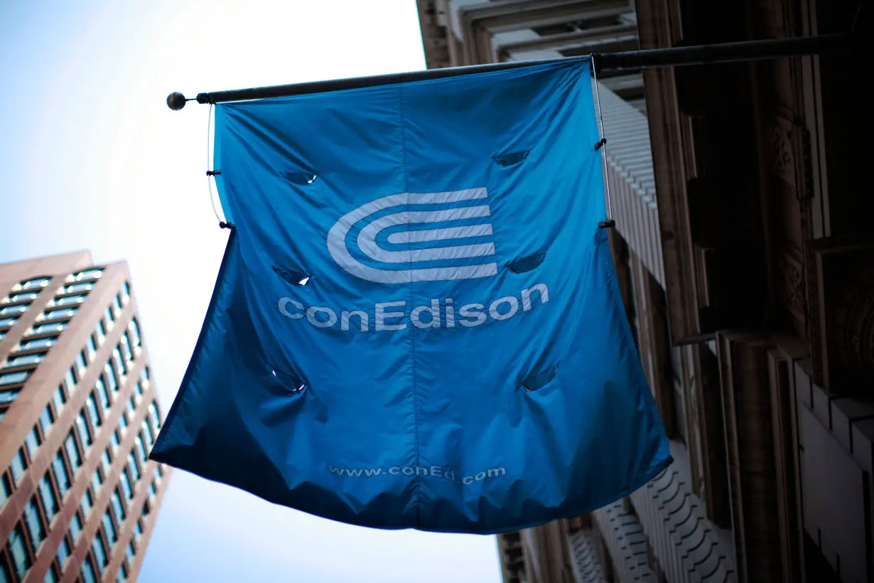 A Con Edison company flag is seen in New York