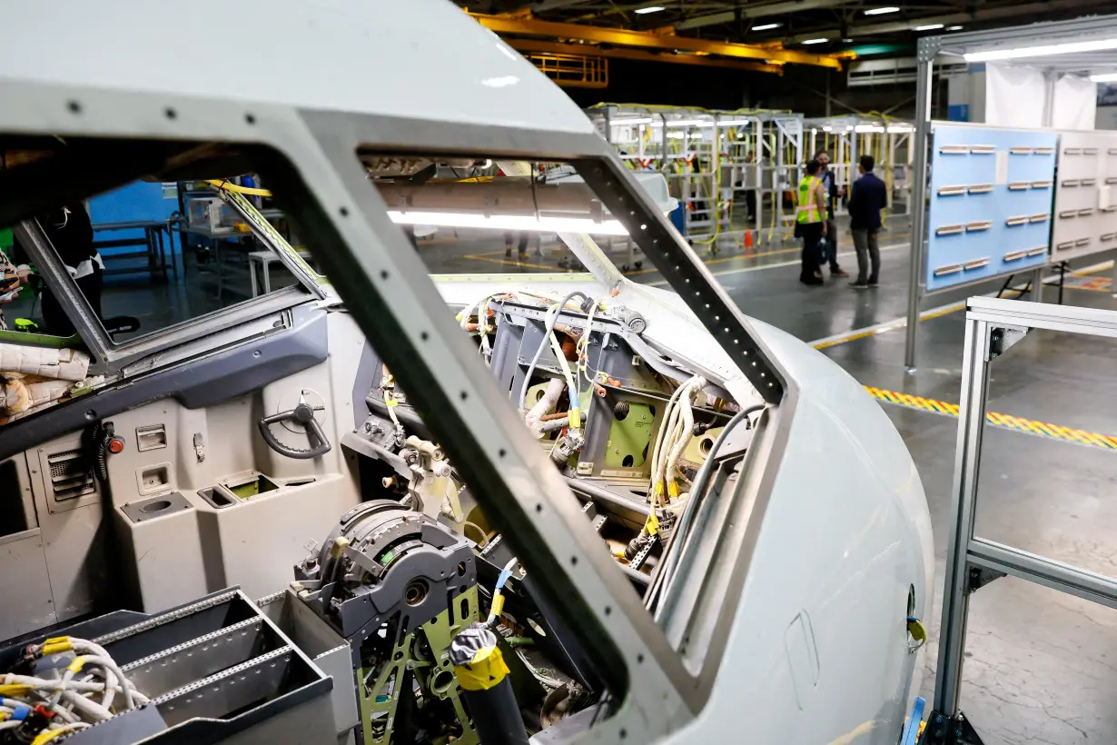 FILE PHOTO: The top half of a 737 aircraft is seen at Boeing's Foundational Training Center in Renton,