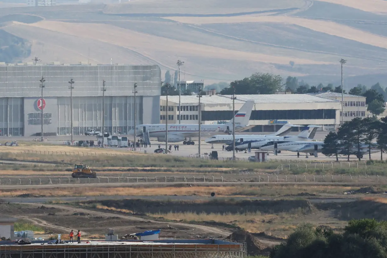 The prisoner swap involved seven aircraft and multiple countries. Aircraft at Ankara Esenboga Airport, where almost two dozen people were exchanged between the US and Russia, including Evan Gershkovich, US Marine veteran Paul Whelan, and Russian-American radio journalist Alsu Kurmasheva.