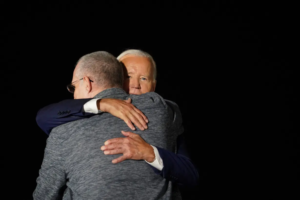 U.S. President Joe Biden meets with Americans released from detention in Russia, upon their arrival at Joint Base Andrews