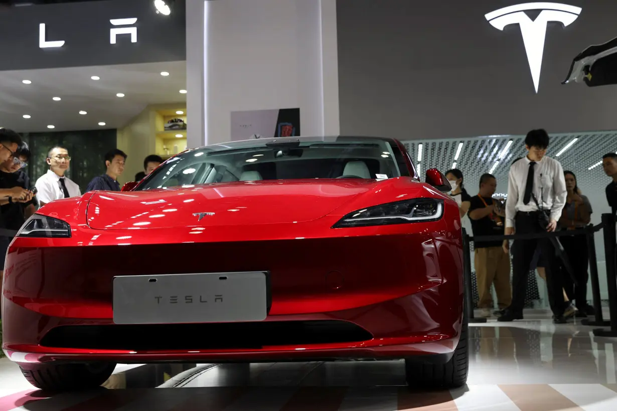 Tesla's new Model 3 in Beijing