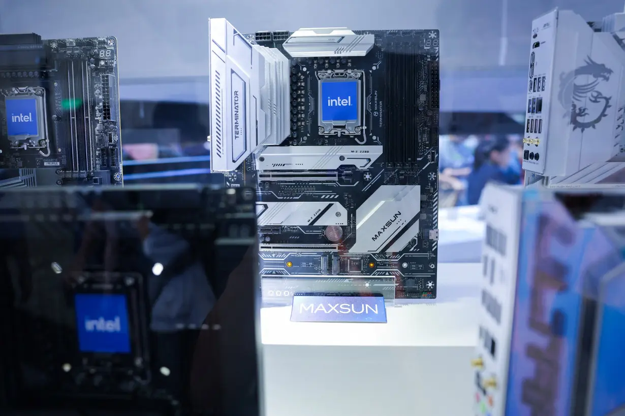 Intel Motherboard can be seen on display at Computex in Taipei