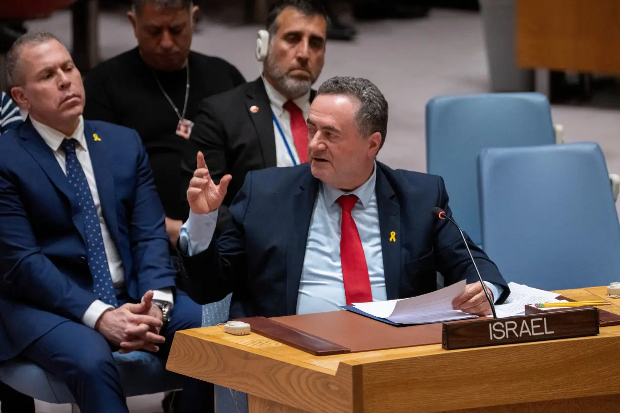 Meeting of the United Nations Security Council on the conflict between Israel and the Palestinian Islamist group Hamas, in New York