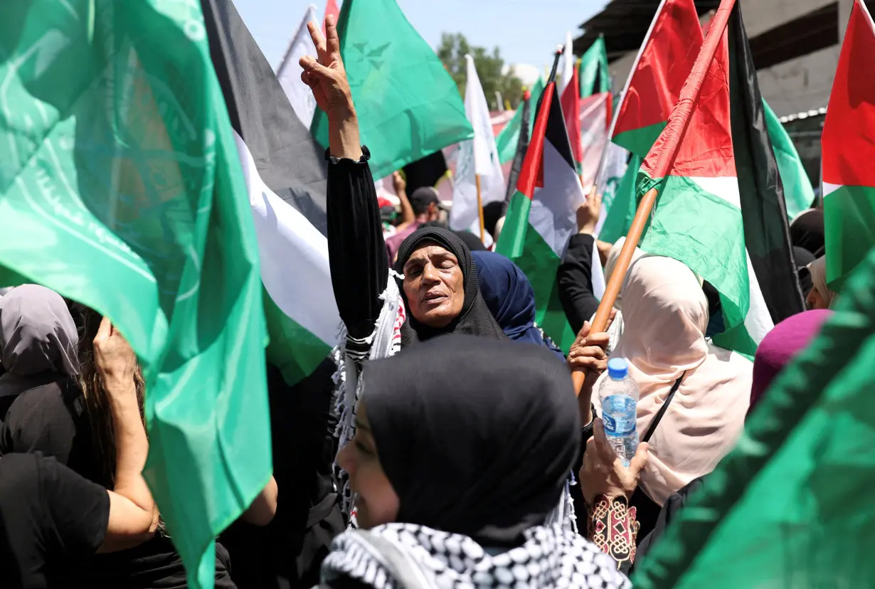 A protest against the killing of Hamas chief Ismail Haniyeh in Iran, in Beirut