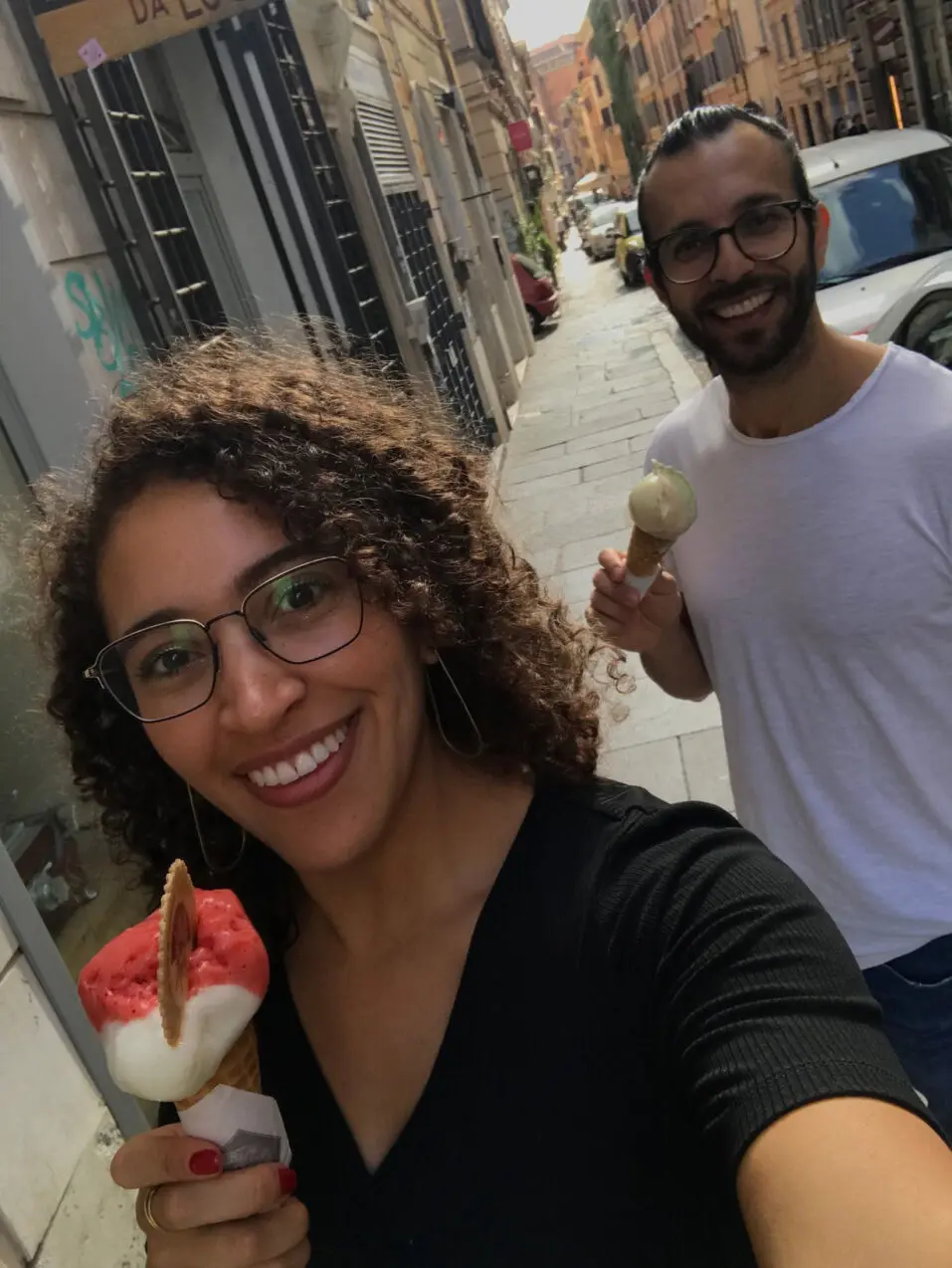 Skyler and Giuseppe crossed first paths in a bar in Rome.