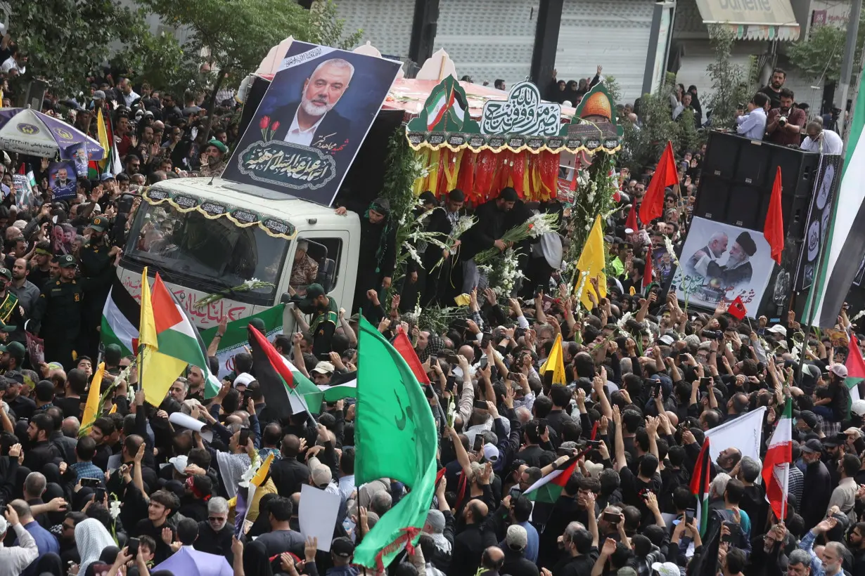 Iranians attend funeral procession for Hamas chief, Ismail Haniyeh in Tehran