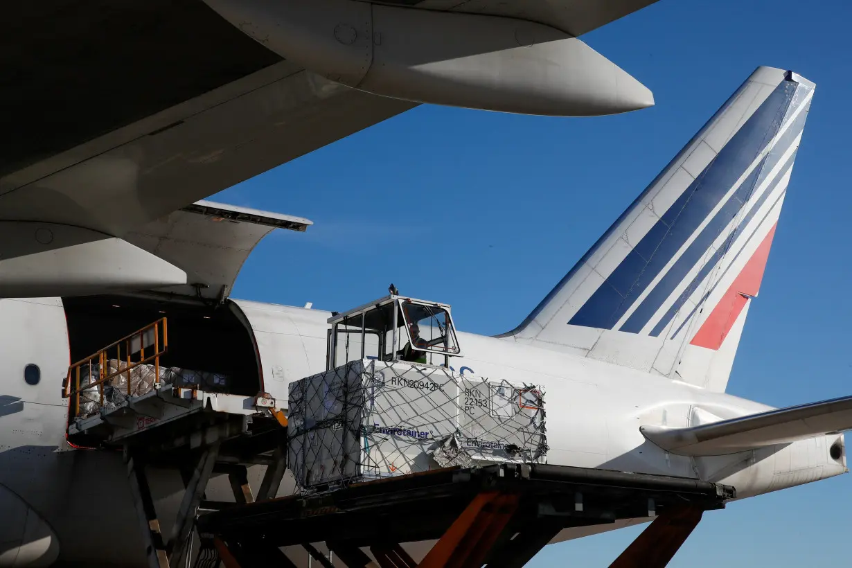 FILE PHOTO: Air France-KLM plane at Charles de Gaulle airport