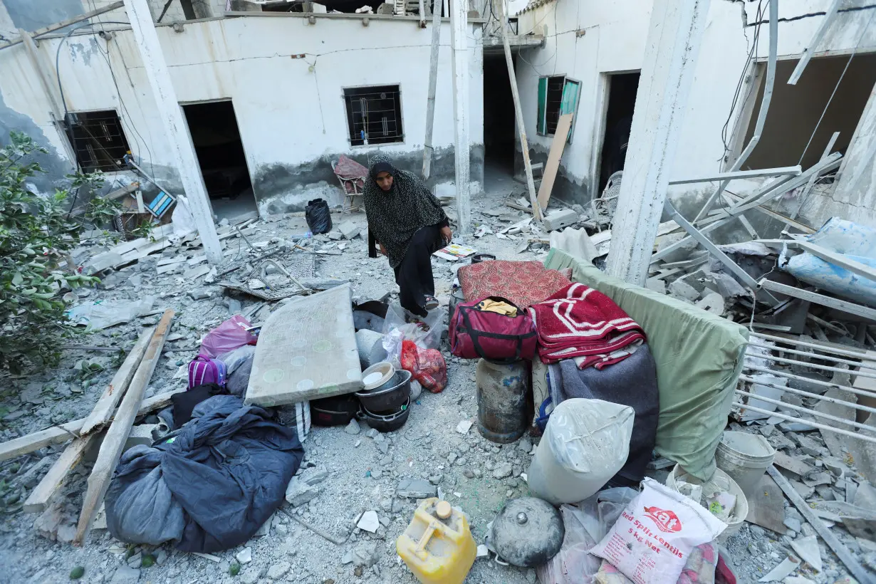 Site of an Israeli strike on a house, in Deir Al-Balah in the central Gaza Strip