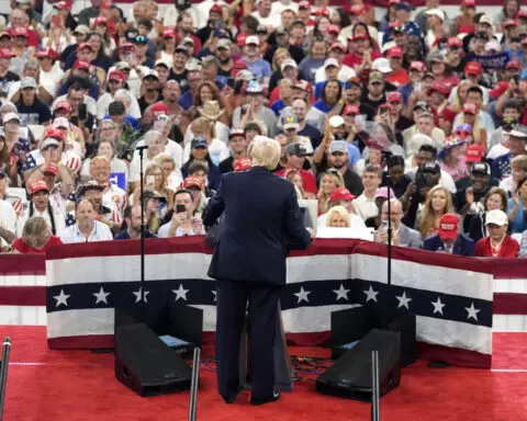 Dueling Harris and Trump rallies in the same Atlanta arena showcase America's deep divides