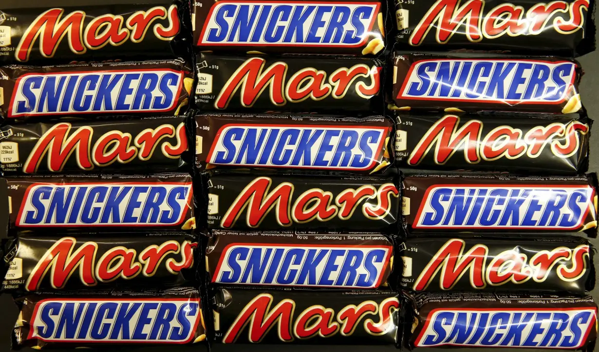 Mars and Snickers bars are seen in this picture illustration