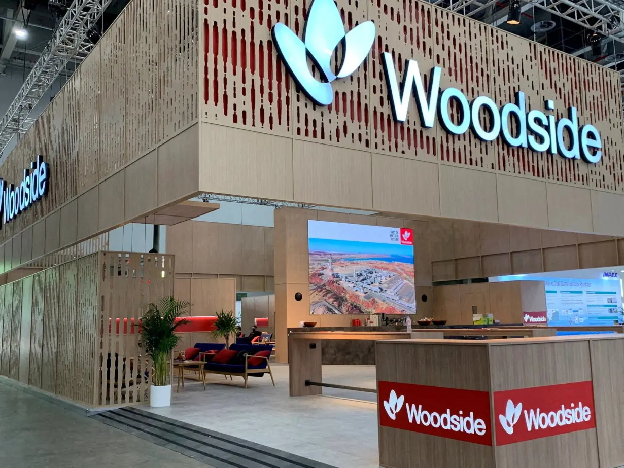 FILE PHOTO: Woodside Energy's booth at World Gas Conference 2022 in Daegu