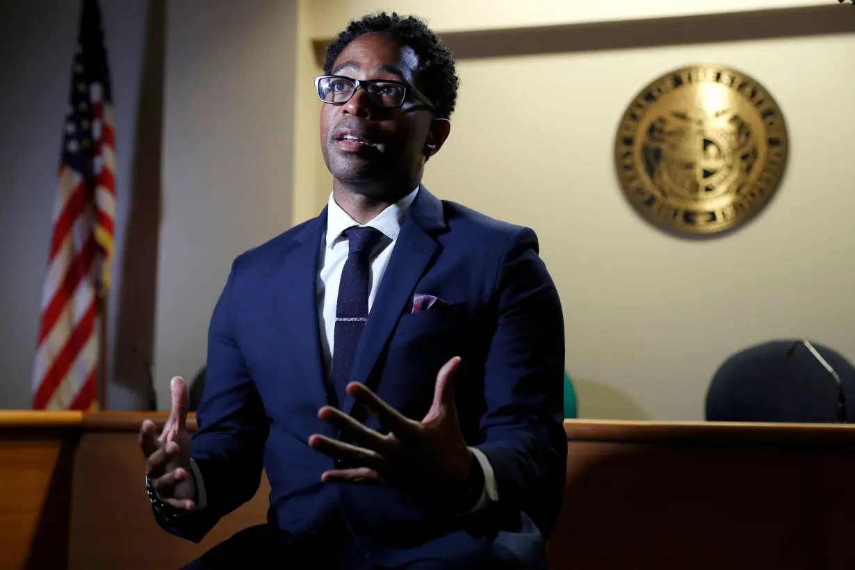 St. Louis County Prosecuting Attorney Wesley Bell speaks during an interview in Clayton, Missouri, on July 29, 2019.