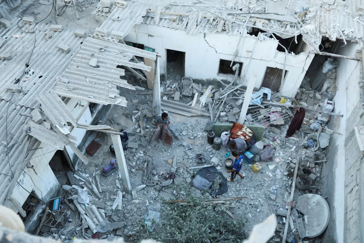 Site of an Israeli strike on a house, in Deir Al-Balah in the central Gaza Strip