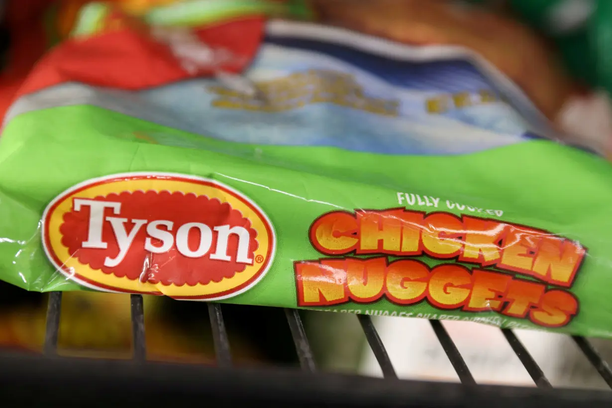 Packets of Tyson Chicken Nuggets, a brand owned by Tyson Foods, Inc., are seen in a store in Manhattan, New York