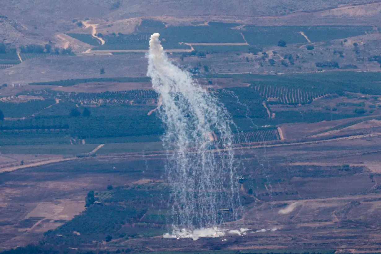 This picture taken from northern Israel near the border with Lebanon shows smoke billowing during Israeli bombardment above the Lebanese Wazzani area.