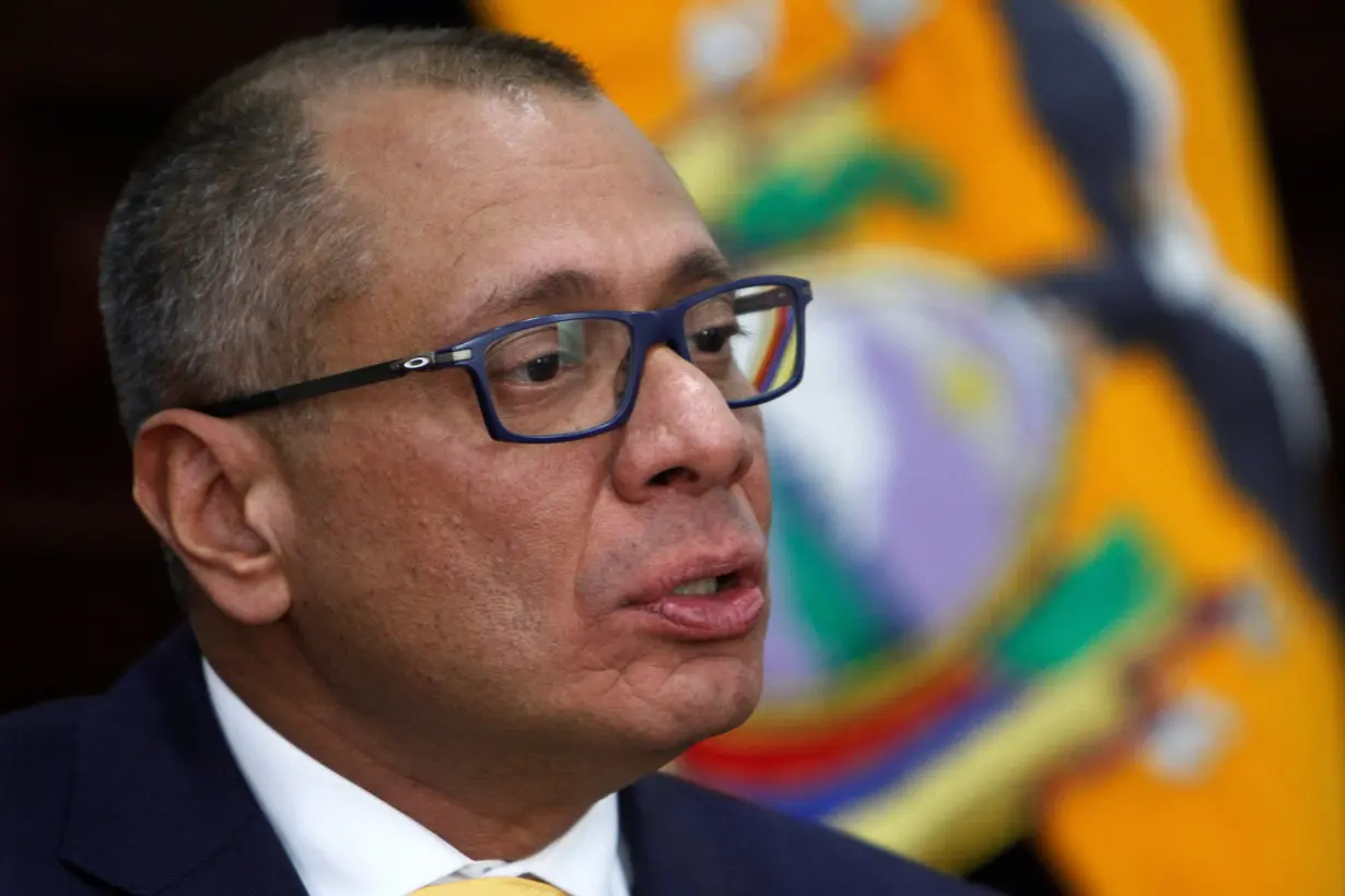 Ecuador's Vice President Jorge Glas talks during an interview with Reuters at the Government Palace in Quito