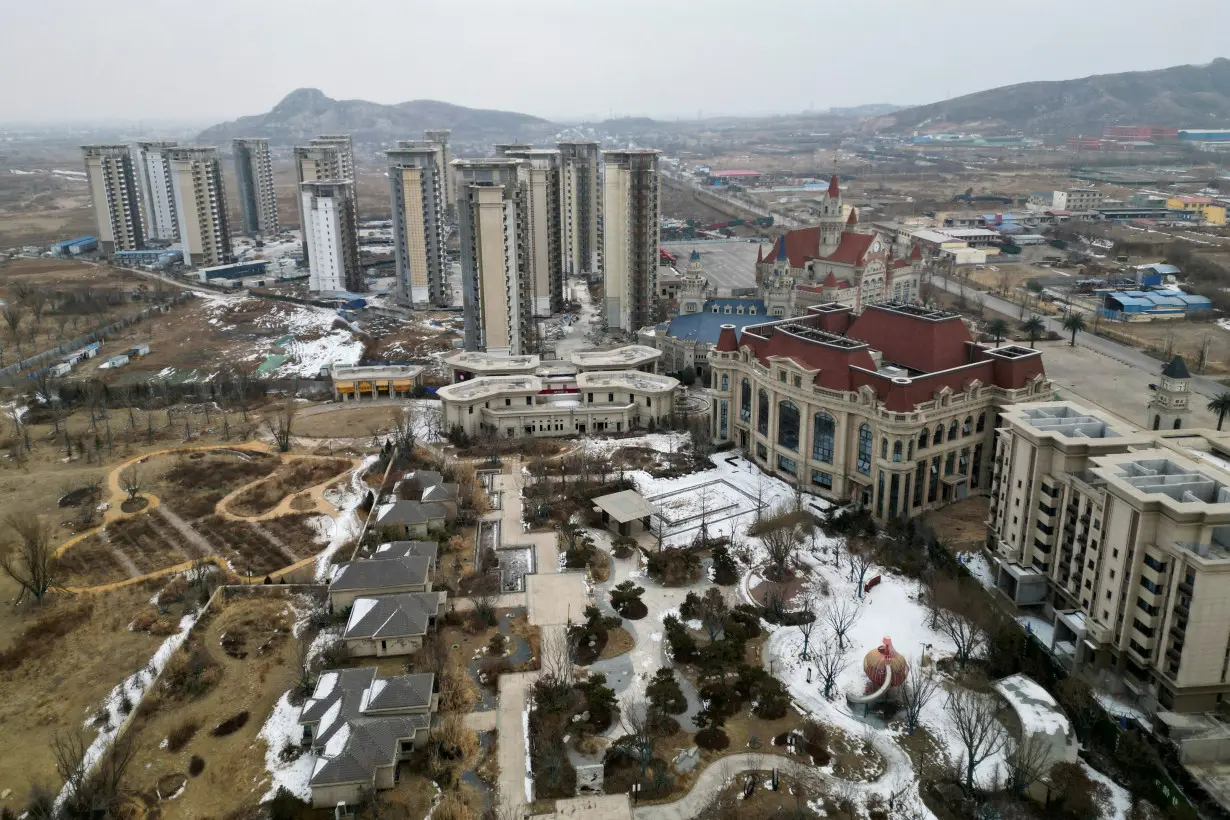 FILE PHOTO: View of an unfinished residential compound developed by China Evergrande Group in Shijiazhuang