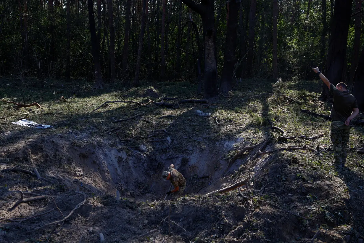 Aftermath of a Russian missile strike in Kyiv region