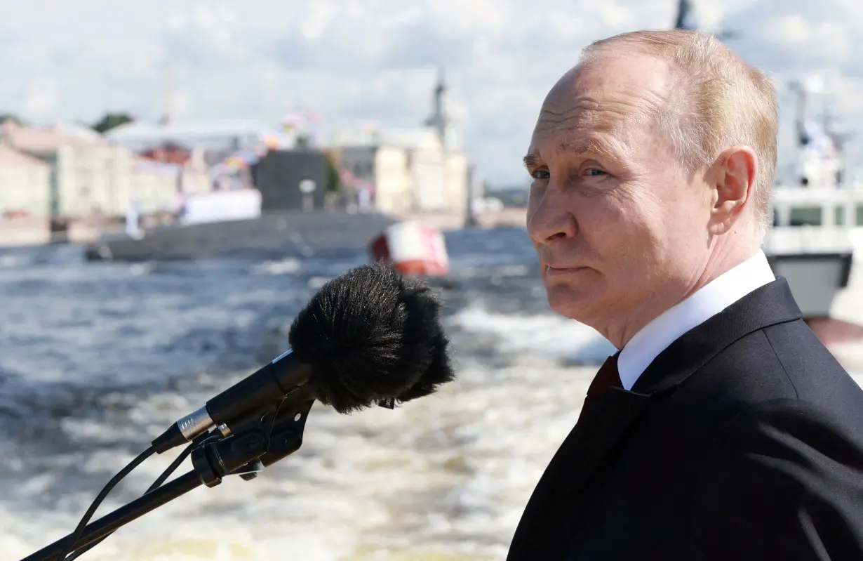 FILE PHOTO: Russia's President Putin attends Navy Day parade in St Petersburg