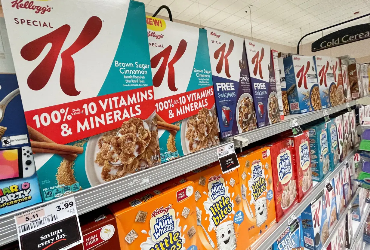 Kellogg's cold cereal products are pictured in a market in New York