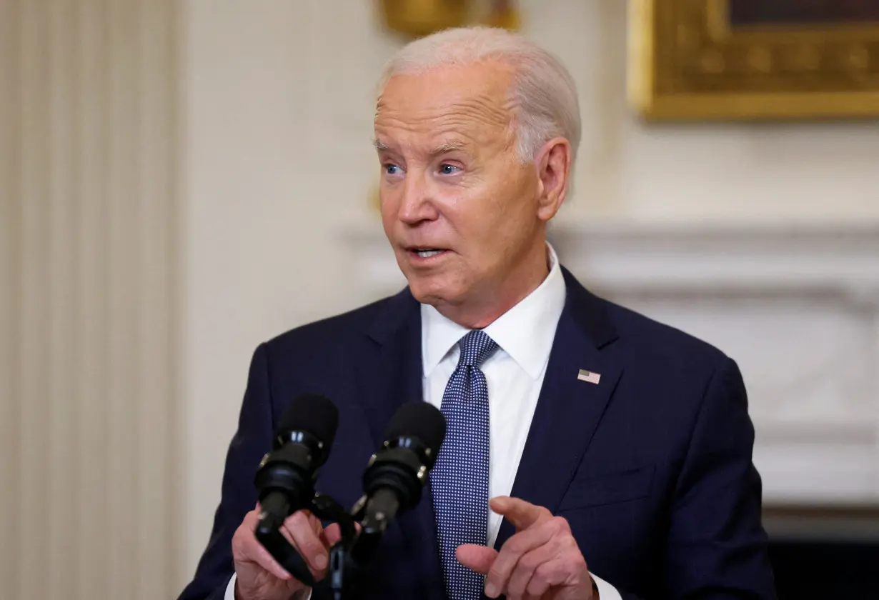 U.S. President Joe Biden delivers remarks on the Middle East at the White House in Washington