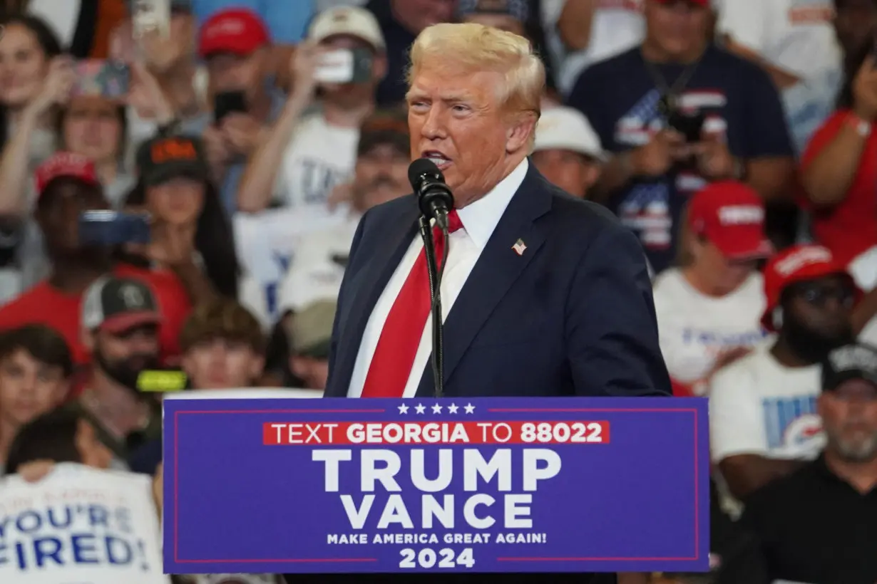 Republican presidential nominee and former U.S. President Trump holds a campaign rally, in Atlanta